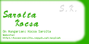 sarolta kocsa business card